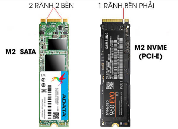 So sánh SSD M2 SATA và SSD M2 NVME