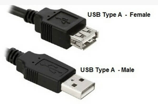 Cổng USB type A loại đực và Cổng USB type A loại cái